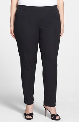 Eileen Fisher Slim Ankle Zip Stretch Cotton Trousers (Plus Size)
