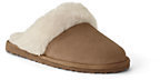 Lands' End Girls Shearling Scuff Slippers-Vicuna