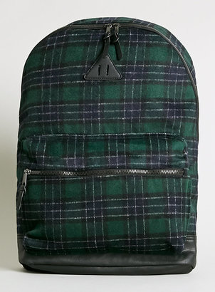 Topman Black Check Backpack