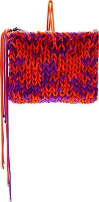 Roksanda Purple & Orange Knit Wool Clutch