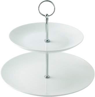 George Home White 2 Tier Porcelain Cake Stand