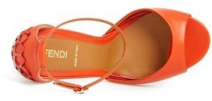 Fendi 'Gea' Leather Ankle Strap Sandal