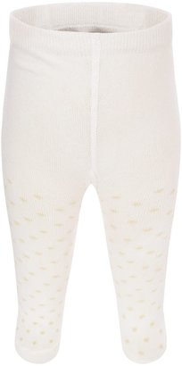 Armani Junior Armani Baby Girls Ivory Spotted Cotton Tights