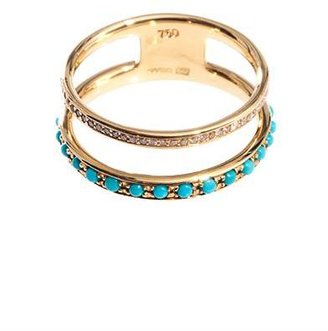 NIKOS KOULIS Diamond, turquoise & gold ring
