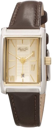 Kenneth Cole New York Kenneth Cole Women's Strap KC2518 Black Leather Quartz Watch with White Dial