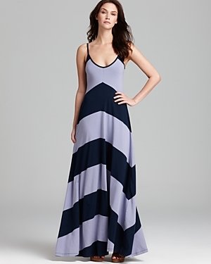 French Connection Maxi Dress - Bold Block Chevron Jersey