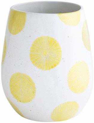 Adelaide White and yellow spot ceramic vase