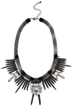 New Look Black Chunky Spike Necklace