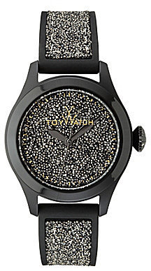 Toy Watch TOYWATCH Glitter Black Silicone Strap Watch