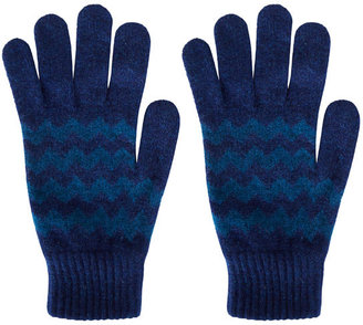 Zion Howlin Blue Chevron Knit Lambswool Gloves