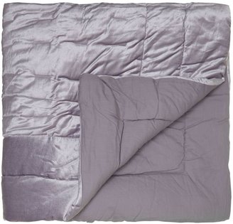 Pied A Terre Collette velvet mid grey bedspread