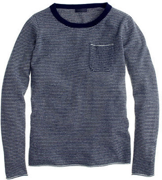 J.Crew Collection cashmere long-sleeve tee in thin stripe