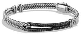 David Yurman Labyrinth Single-Loop Bracelet with Black Diamonds