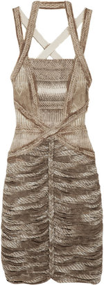 Herve Leger Snakeskin-print bandage dress