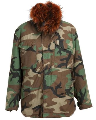 MR & MRS FURS Camouflage Fur Field Jacket