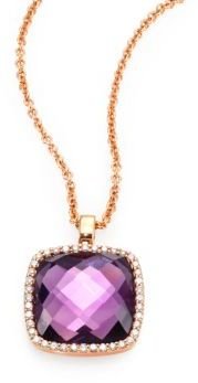 Roberto Coin Cocktail Amethyst, Diamond & 18K Rose Gold Pendant Necklace