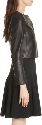 Akris 'Hasso' Leather Crop Jacket