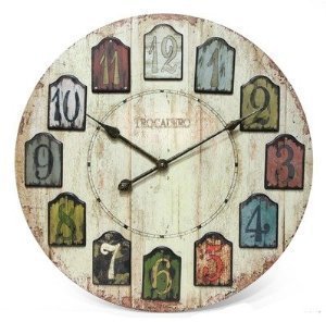 Infinity Instruments Weathered Plank 23-3/4" Wood Wall Clock