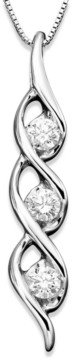 Macy's Sirena Diamond Twist Pendant Necklace in 14k White Gold (1/2 ct. t.w.)