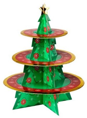Noël Premier Housewares 3-Tier Christmas Tree Cake Stand