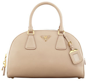 Prada Saffiano Lux Bi-Color Bowler Bag