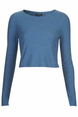 Topshop Slim fitting, long sleeve crop top in a fine rib finish. 51% viscose, 49% polyester. machine washable. shop rib crop tops in more colours here.