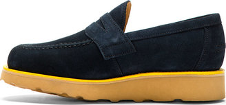 Mark McNairy Navy Suede Penny Loafers