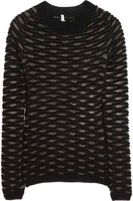 Faith Connexion Metallic honeycomb-knit alpaca-blend sweater