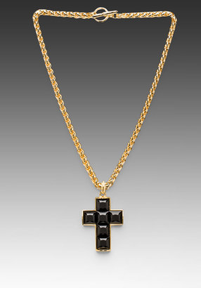 Kenneth Jay Lane Thick Chain Cross Necklace