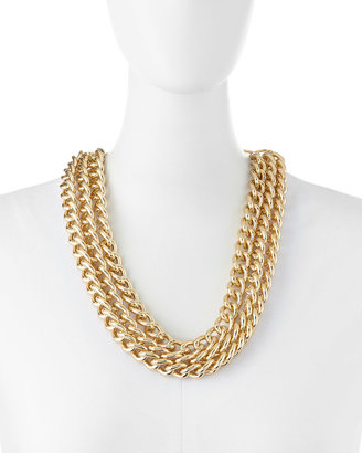 RJ Graziano Triple-Row Cable Chain Necklace, Golden