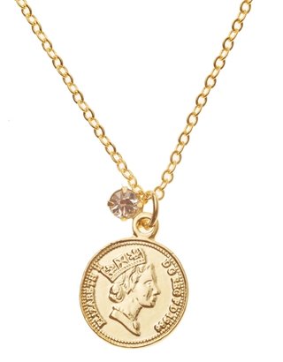 Freya Vintage Gold Penny Necklace