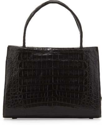 Nancy Gonzalez Small Compartmentalized Crocodile Tote Bag, Black