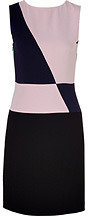 DKNY Black/Powder Pink Colorblock Sheath Dress