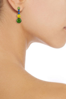 Tom Binns Mini Hahas rhodium-plated Swarovski crystal earrings