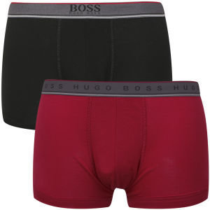 HUGO BOSS Men's 2Pack Cotton Trunks - Black/Red