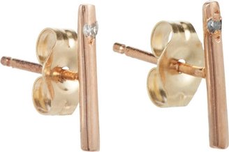 Loren Stewart Women's Diamond & Gold Small Rod Stud Earrings-Colorless