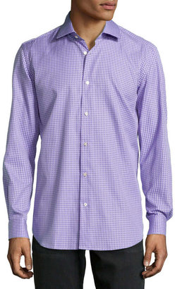 Robert Graham Omega Houndstooth Jacquard Dress Shirt, Purple