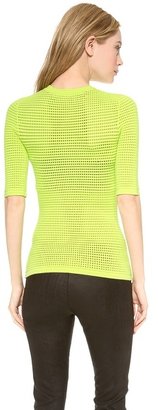 Yigal Azrouel Knit Pointelle Fitted Tee