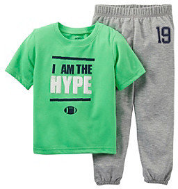 Carter's Boys' 2T-7 Green 2-pc. I am the Hype Pajama Set