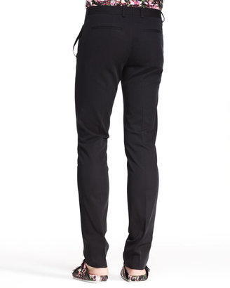 Givenchy Tab-Pocket Wool/Mohair Trousers, Black