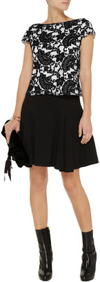 Alice + Olivia Connie embroidered tulle top