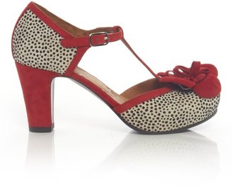 Chie Mihara Leo Ankle Strap Spotted Heels