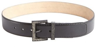 Vince Camuto black leather pebbled buckle belt