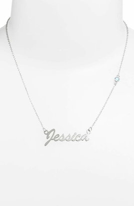 Argentovivo Birthstone & Personalized Nameplate Pendant Necklace