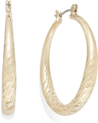 Alfani Gold-Tone Diamond-Cut Texture Small Hoop Earrings