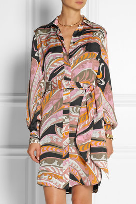 Emilio Pucci Printed silk-satin shirt dress