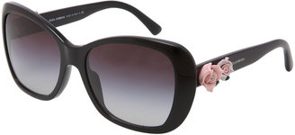 D&G 1024 D&G Rose-Temple Sunglasses, Black