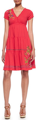 Johnny Was Collection Flora Tiered & Embroidered Dress
