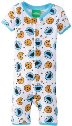 AME Sleepwear Little Boys' Cookie Monster Short Sleeve Footed Blanket Sleeper