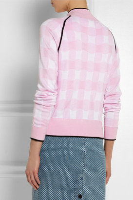 Sister by Sibling Gingham knitted bomber jacket